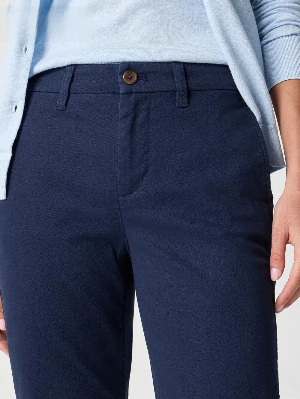 J. Crew Petite high-rise girlfriend navy chino pant